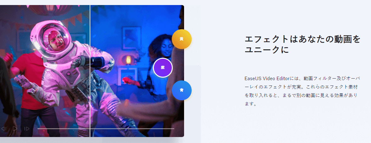 トEaseUS Video Editorエフェクト